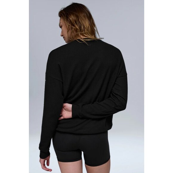 alo Soho Pullover in Black Small Womens Athletic Long Sleeve Top - Picture 10 of 11